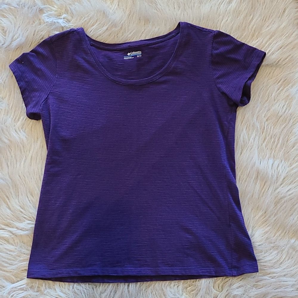 Columbia womens purple stripped tshirt size xs